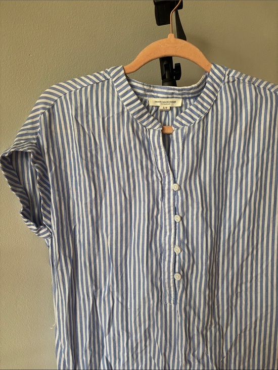 beachlunchlounge Dresses & Skirts - beachlunchlounge Blue and White Vertical Stripe Button-Down dress